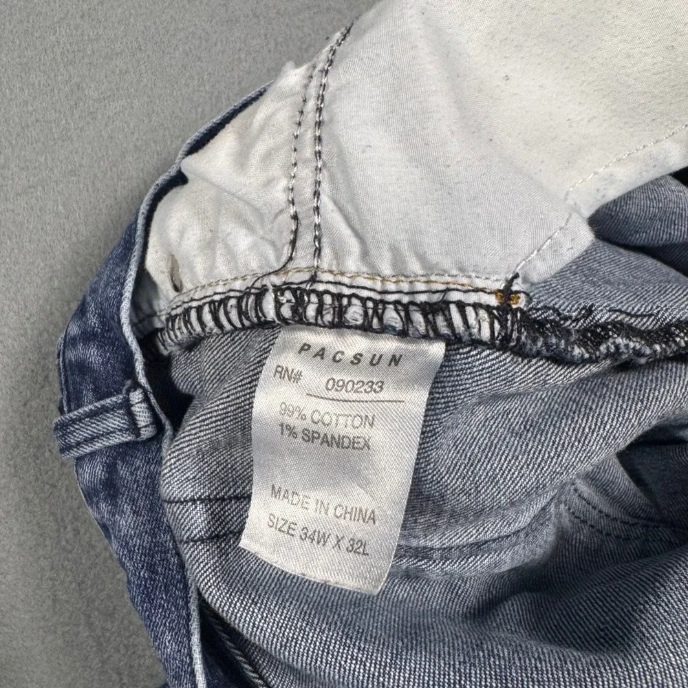 PacSun Mens Skinny Jeans 34x32 Medium‎ Wash Blue Denim Casual Pants